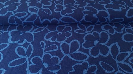 Viscose Crepe Flower Royal