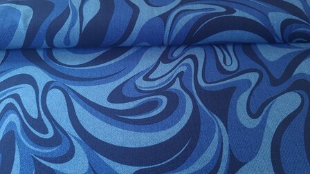 Viscose Crepe Waves Royal