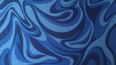 Viscose Crepe Waves Royal
