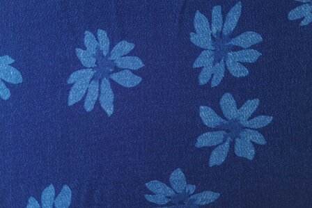 Viscose Crepe Flower Royal 2