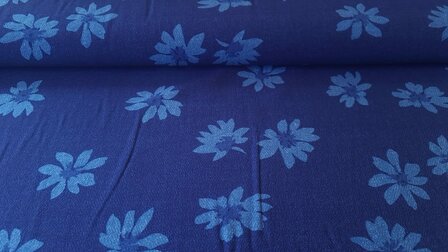 Viscose Crepe Flower Royal 2