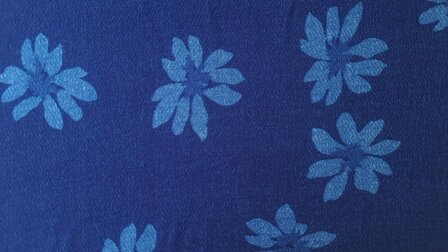 Viscose Crepe Flower Royal 2