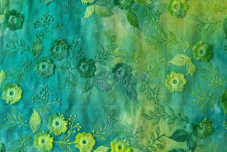 Cotton Embroidery Tie Dye Lime