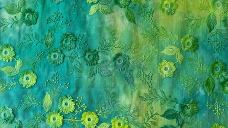 Cotton Embroidery Tie Dye Lime