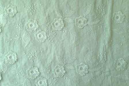 Cotton Embroidery Mint Green