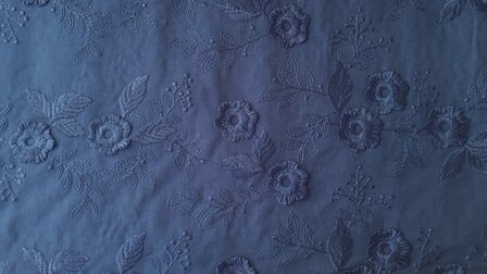 Cotton Embroidery Navy