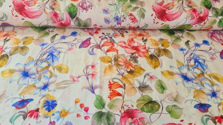 Viscose Digital Flowers Yellow
