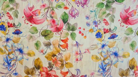 Viscose Digital Flowers Yellow