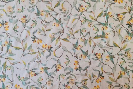 Viscose Digital Leaves Yellow/Green