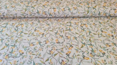 Viscose Digital Leaves Yellow/Green