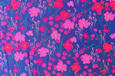 Viscose Digital Ecovero Flowers Carbon