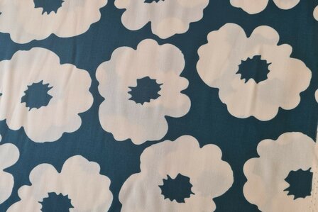 Viscose Flower Petrol
