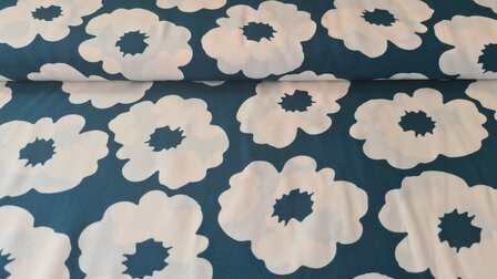 Viscose Flower Petrol