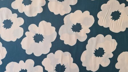 Viscose Flower Petrol