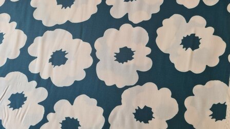 Viscose Flower Petrol