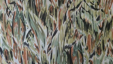 Viscose Crincle Abstract Flame Green