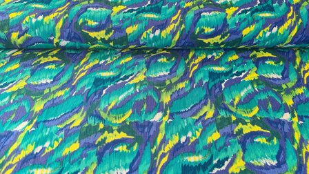Viscose Crincle Abstract Lime