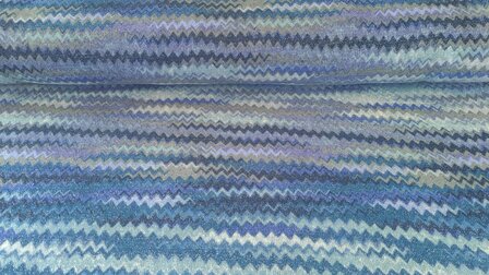 Knitted Lurex Stripes Blue