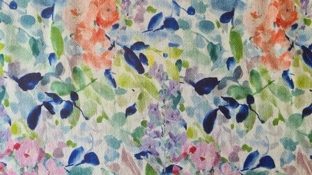 Viscose Linnen Crepe Flowers Multi