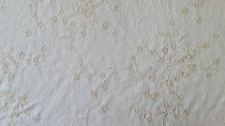 Linnen Viscose Embroidery Twig Ecru