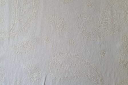 Linnen Viscose Embroidery Paisley Ecru