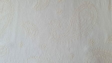 Linnen Viscose Embroidery Paisley Ecru