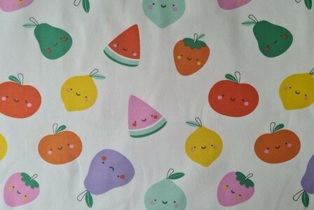 Cotton Jersey Happy Fruit Off White
