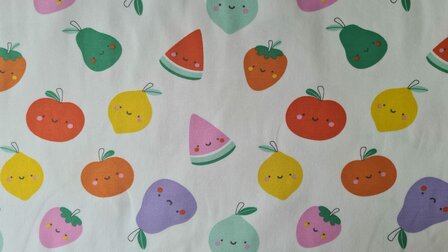 Cotton Jersey Happy Fruit Off White