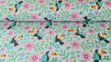Cotton Jersey Toucan Light Blue