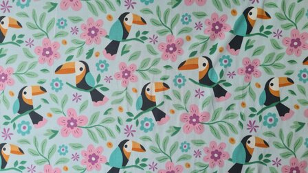 Cotton Jersey Toucan Light Blue