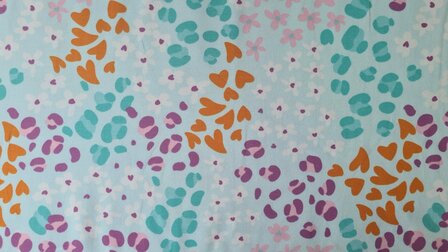 Cotton Jersey Multi Shapes Blue