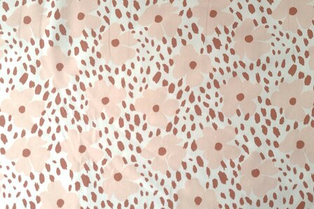 Cotton Jersey Leo-Flowers Old Ros&eacute;