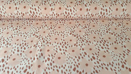 Cotton Jersey Leo-Flowers Old Ros&eacute;