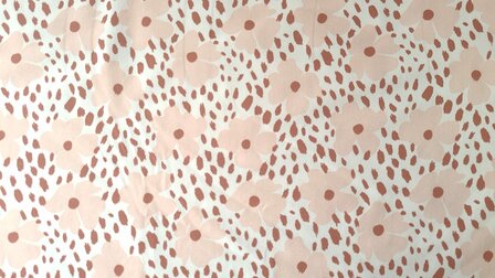 Cotton Jersey Leo-Flowers Old Ros&eacute;