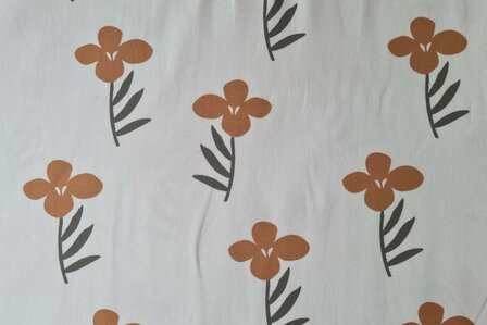 Cotton Jersey Flower Off White
