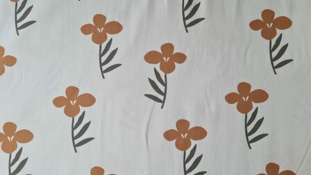 Cotton Jersey Flower Off White