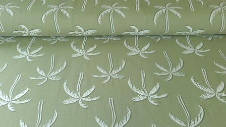 Cotton Jersey Palm Tree Green