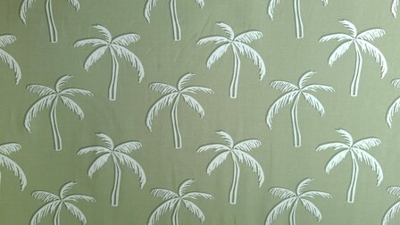 Cotton Jersey Palm Tree Green