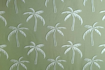 Cotton Jersey Palm Tree Green