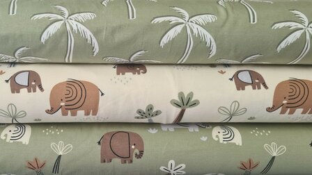 Cotton Jersey Elephant Ecru