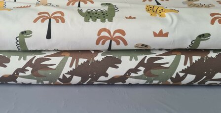 Cotton Jersey Happy Dino Off White