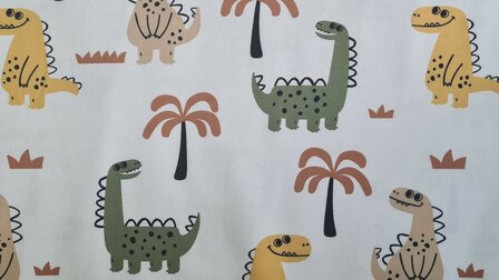 Cotton Jersey Happy Dino Off White