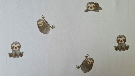 Cotton Jersey Sloth Off White