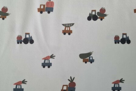 Cotton Jersey Veggie Trucks 