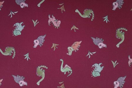 Cotton Jersey Dino Red