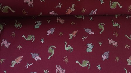 Cotton Jersey Dino Red
