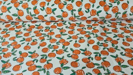 Cotton Jersey Oranges White