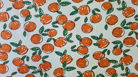 Cotton Jersey Oranges White