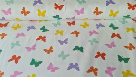 Cotton Jersey Multi-Colour Butterflies 