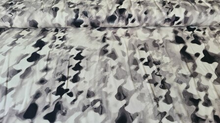 Viscose Twill Abstract Black